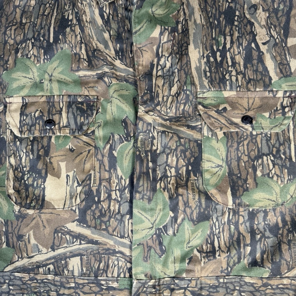 Vintage Deer River Coveralls Men's XL Camo TREBARK Hunting Outdoors USA 90s - Picture 8 of 15